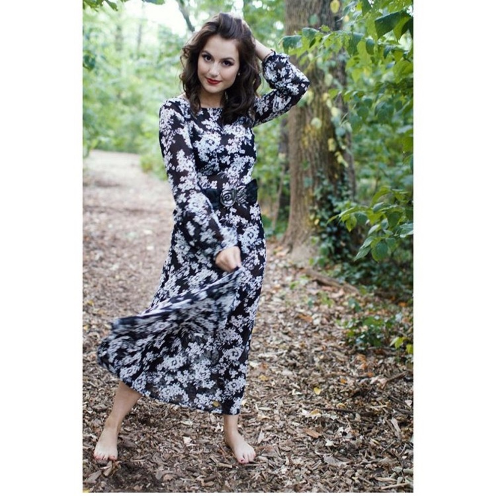Sheer floral maxi dress